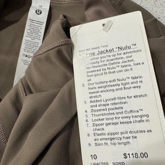 Lululemon Define Jacket (Luon) in Nomad – Size 10 - Picture 6 of 9